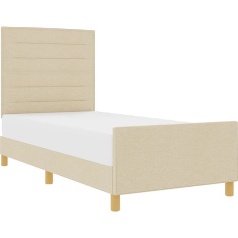 Maison Exclusive - Struttura del letto con testiera Crema 90 x 200 cm Tessuto (1/5)