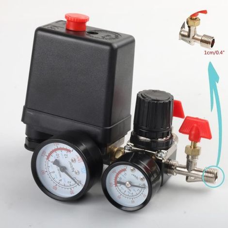 Compresseur d\'air OUTAD - Régulateur de pression - Valve de Pressostat - Contrôle 2021 - Manomètre en fer (1/4)