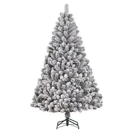 Árbol de Navidad verde con efecto nevado 137 × 210 cm