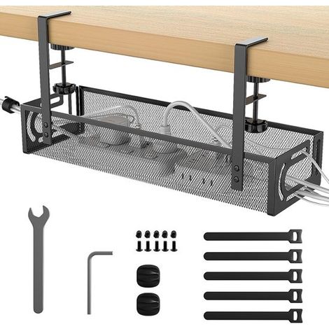 Pinces de serrage pour conduits de câbles - Sans Embouts Gestion des câbles sous le bureau (40 cm, 4,5 kg) - Zwart (1/5)