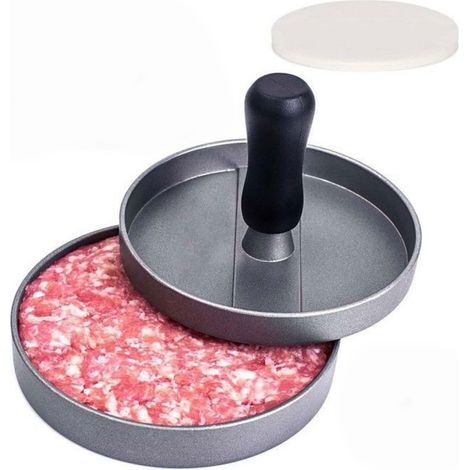 Presse à Burger Steak Haché + 100 Disques de Cire - Diamètre 11.5cm Antiadhésif en Aluminium (1/5)