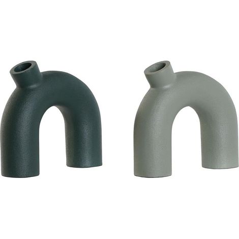 Vases décoratifs modèle Vase Vert Aluminium 19 x 5 x 17 cm (2 unités) (1/4)