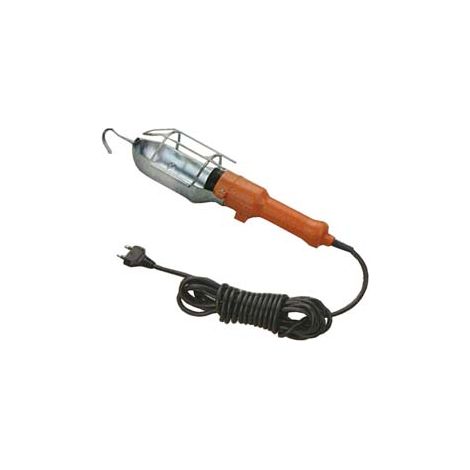 LAMPADA DA MECCANICO IN METALLO PORTATILE- - mt.5 di cavo bipolare 2x0,75 - 2 blister SYNTESY