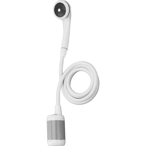 Douche électrique portable pour camping, spa, lavage de voiture, bain d'animaux, arrosage des plantes et légumes, gris argenté