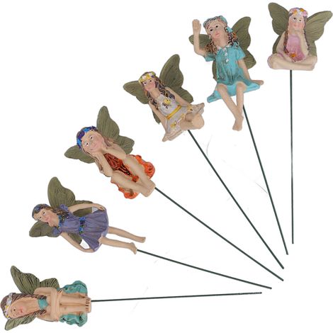 6 Figurines Elfes Miniatures pour Décor de Jardin - Fées et Lutins pour Pots de Fleurs (1/5)