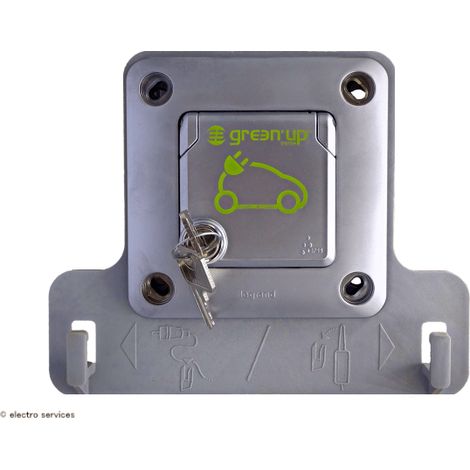 Legrand – Prise de recharge Green'up 230V 16A – Étanche IP55 – Pour véhicule électrique avec câble mode 1 ou 2 – Installation par professionnel
