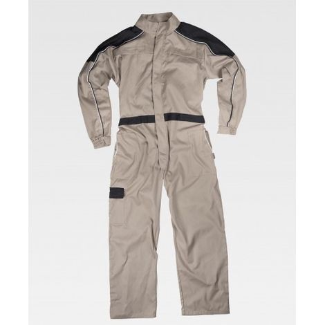 Buzo de trabajo Combi combinado en hombro y manga WORKTEAM C4504 66 Beige+Negro