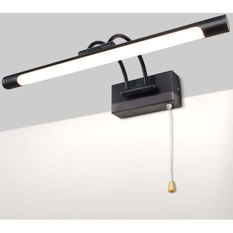 LED 8W IP44 Miroir Applique Murale Éclairage De Salle De Bain Noir Mat Intérieur Éclairage Avec Interrupteur, 40CM 3000K Appliques Pour Tableaux et Vitrines Bras Réglable Lampes De Lecture (1/4)
