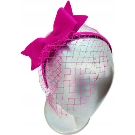 Élégant bandeau-naceau rose à nœud papillon, style années 1920 (1/2)