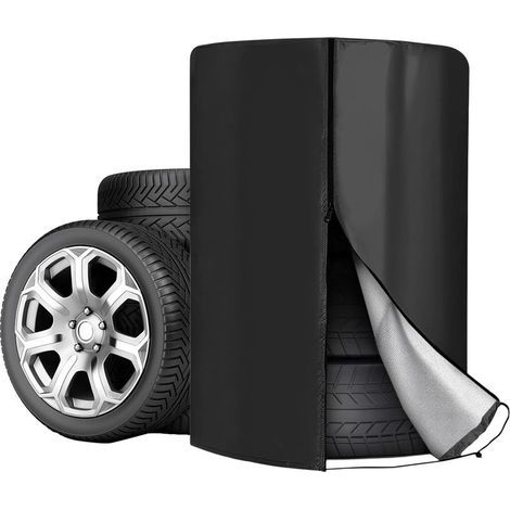 Housses Pneus Auto, 85 x 120 cm Sac Pneu Voiture, Couverture de Pneu Universelle pour 4, Imperméable Housse de Protection pour Pneu de Voiture, Sac de Rangement pour Pneus, pour 4 Pneus (Noir) (1/5)