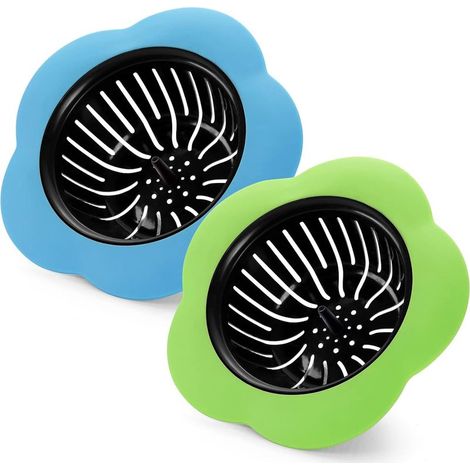 Filtre d'évier pour évier de cuisine drainage silicone bouchon d'évier poubelle évacuation bouchon 2pcs (vert, bleu) (1/5)