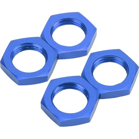 Écrous de moyeu hexagonaux 17mm en alliage d'aluminium bleu pour voitures RC 1/8, pack de 4 pièces, accessoire tuning amélioré (1/5)