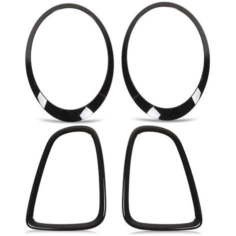 Kit di 4 cornici di ricambio nere lucide per fari anteriori e posteriori per Mini R56 R57 R58 R59 Cooper S JCW 2007-2015 (1/5)