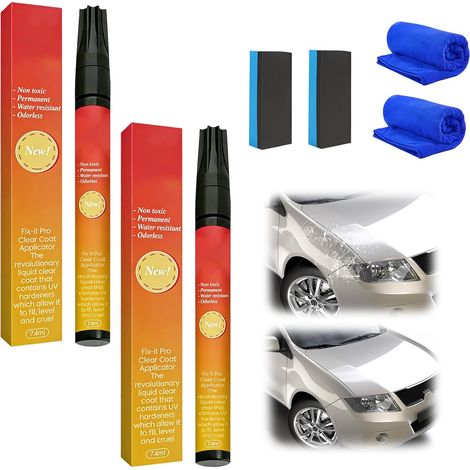 Anti Rayure Voiture Polymere, 2026 Nouv Stylo Retouche Voiture, Stylo Peinture Voiture, Universel Anti Rayure pour Carrosserie Moto Car Scratch Remover Efface Rayure Profonde Voiture Pour Auto (2PC) (1/5)