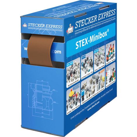STEX24 Schrumpfschlauch 3:1, Minibox mit 1,4m, braun 24,0/8,0mm, 1 Zoll, WSB3 Schrumpftemperatur mind. 70°C, vollständig bei mind. 100°C - 1 Stück (1/2)