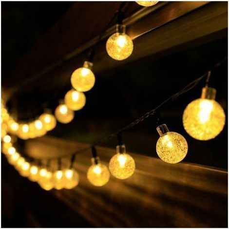 1 Guirlande lumineuse, 7 mètres, 50 LED, 8 modes, étanche IP65, blanc chaud, extérieur (1/4)