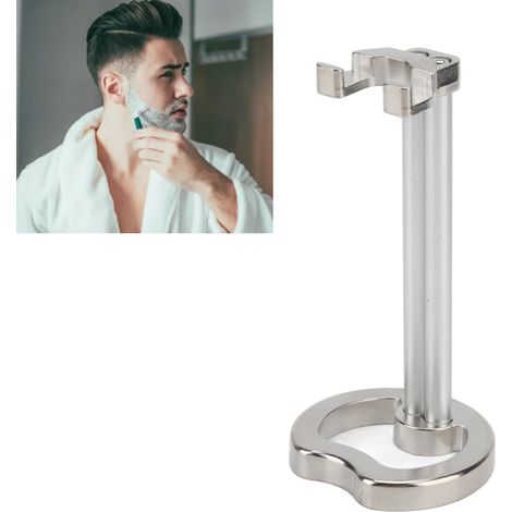 Porte-Savon et Rasoir Homme Zinc Alloy Portant Argé Support de Rasoir de Sécurité Support pour Brosses de Rasage Modern (1/5)