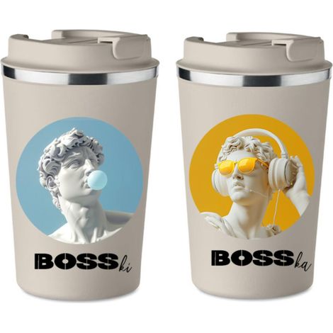 Juego de 2 TAZAS TÉRMICAS BOSSKI Premium, regalo de boda, 350 ml, KT107 (1/5)