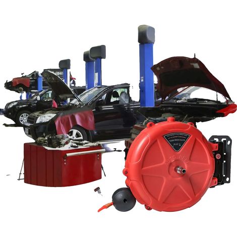 Avvolgitubo automatico, in materiale ABS, lunghezza 10 m, regolabile a 180°, adatto a diversi ambienti, staffa a parete inclusa. (1/5)