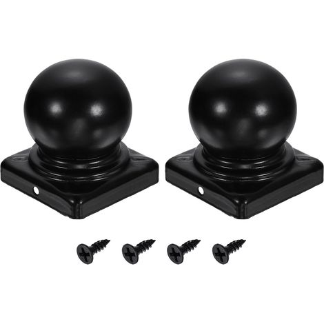 2Pcs Caps Pour Poteaux De Clôture, 60mm/2.36-inch Carré Étanche À Balle Dome Couvercle En Fer Pour Poteau Avec Vis Extérieur Métal Bois Clôture Terrasse Boîte Aux Lettres. (1/5)