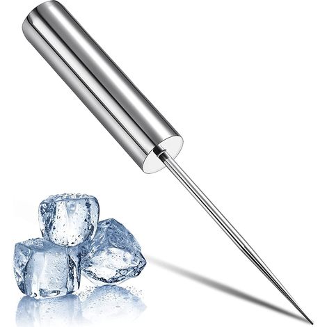 Pic à glace en acier inoxydable, broyeur à glace, outil pour retirer la glace pilée, idéal pour les bars, les barmans, les pique-niques, le camping et les restaurants (8 pouces)