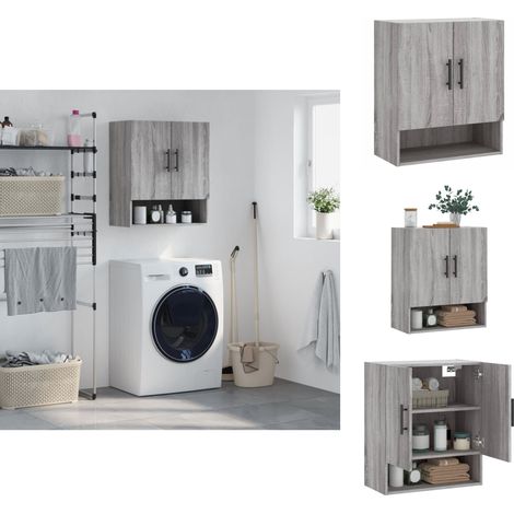 Aufbewahrungsschränke & Schließfächer - Living Wandschrank Grau Sonoma 60x31x70 cm Holzwerkstoff (1/5)