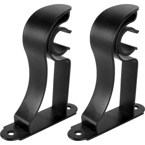 Set mit 2 robusten Gardinenstangenhalterungen aus Eisen für den Heimgebrauch – 10,50 x 9,70 x 3,00 cm – Schwarz (1/4)