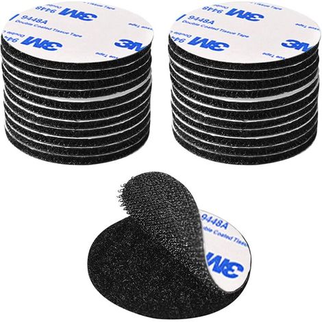 20pcs Extra Strong Double Sided Sticker, Black Reusable Self Adhesive Tape Round 5cm Powerful Double Sided Adhesive for DIY/Photo Frame