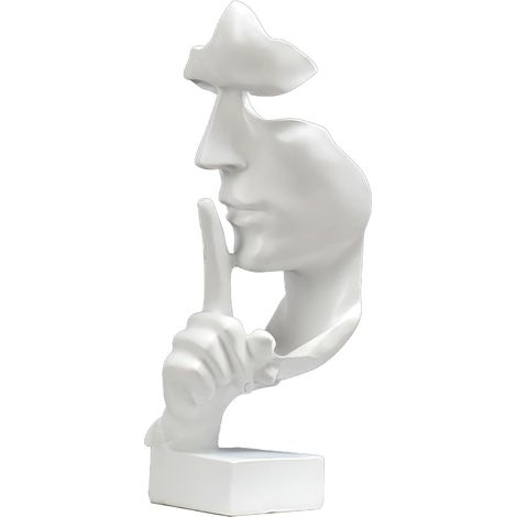 1 Statue en résine, Silence est d'Or, fait main, style rétro, décoration bureau salon bibliothèque (1/5)