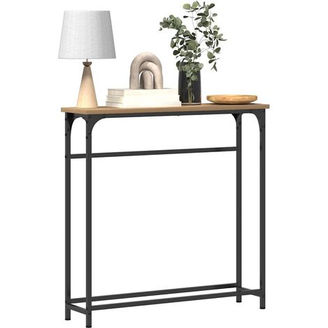 Maison Exclusive - Tavolo consolle Rovere artigianale 75 x 19,5 x 75 cm