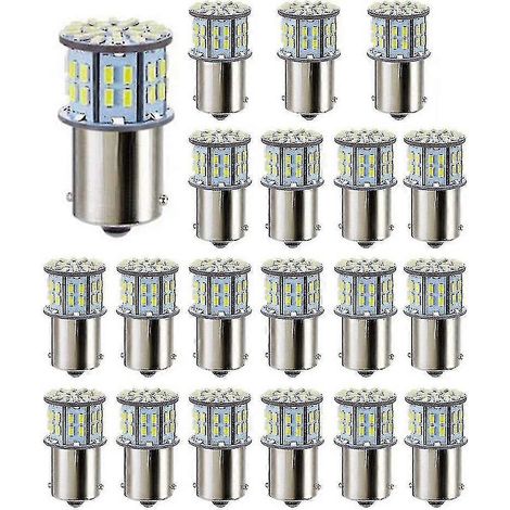 20 ampoules LED blanches ultra-lumineuses 3014 50 SMD 1156 1141 1003 BA15S pour remorque Marin-sy (1/5)