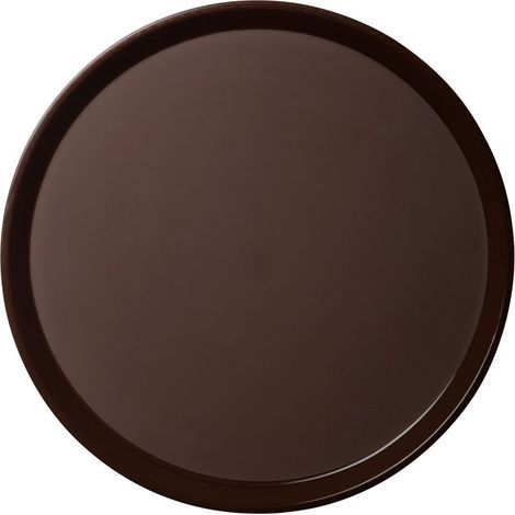 Plateau anti-dérapant Polypropylène rond - Ø 40.5 cm - Brun - Lot de 12 - Cambro