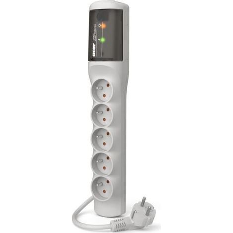 Multiprise - 1 Prise - 10 A - 230 V - 50 Hz - Câble 1,5 m - Gris - 1 Pièce (1/4)