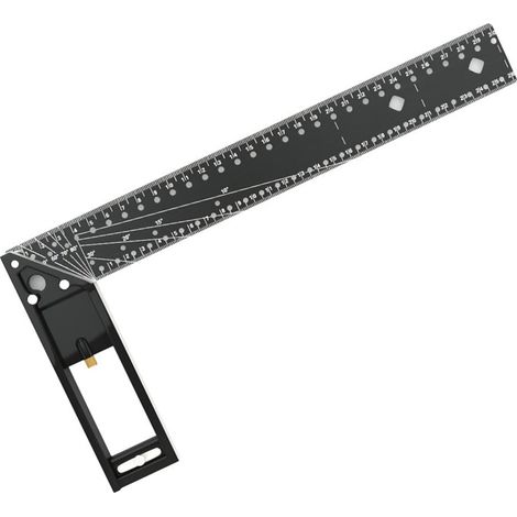Règle à Angle Droit Multifonctionnelle, Règle D'Angle de Trou de 45/90 Degrés, Règle D'Angle de Marquage de Positionnement, Outil de Travail Du Bois 30 cm (1/5)