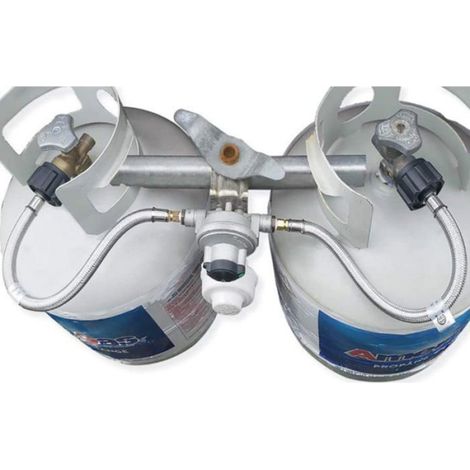 Tuyau de propane tressé inox 30cm, lot de 2, connecteur QCC1, 1/4" NPT mâle pour camping-car et régulateur deux étages (1/4)