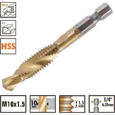 Punta For M10x1.5mm In Titanio Hss With Metal Filetaining 57214 (1/2)