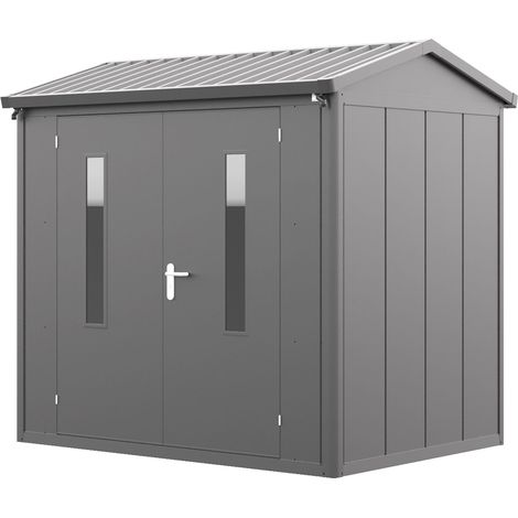 GFP Primeyard Gerätehaus Metall Gartenhaus 228x180x231 cm Geräteschuppen Satteldach anthrazit