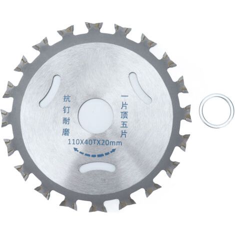 BUNTHAUS Disque de scie circulaire double face en carbure 40 dents pour le travail du bois, avec joint, 110 mm x 20 mm (1/5)