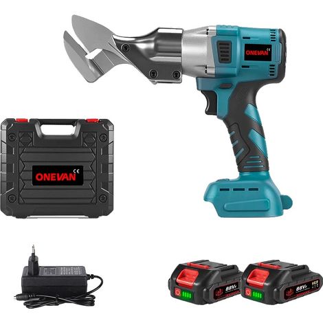 Cisaille à tôle électrique, moteur sans balais, design sans fil, 2 Ensemble de Batteries (1/2)