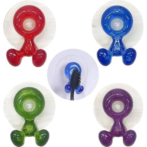 Support de Brosse à Dents - Non spécifié - 4 pcs - PVC - Ventouse - Couleurs variées (1/4)