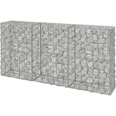 Cesta de gaviones galvanizada, 200x30x100 cm, 3 compartimentos (1/5)