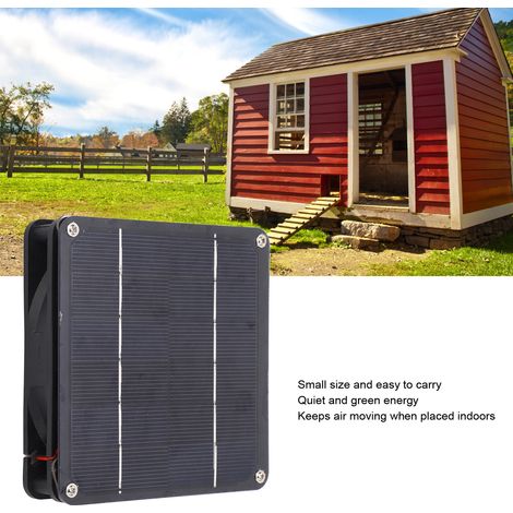 Kit de ventilateur solaire monocristallin 20 W pour serre extérieure, voyage et serre (noir) (1/5)