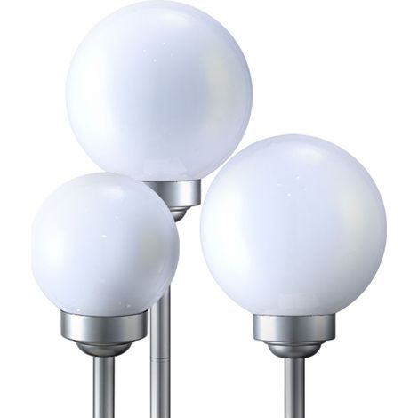 3er Set LED Solar Steck Deko Leuchte Kugeln IP44 Lampe weiß 8hrs Outdoor