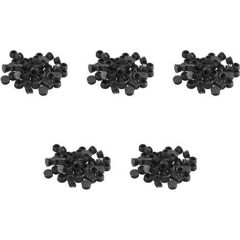 Embouts ronds en plastique pour pieds de table et de chaise, avec tube nervuré, 22 mm de diamètre, 250 pièces par paquet. (1/5)