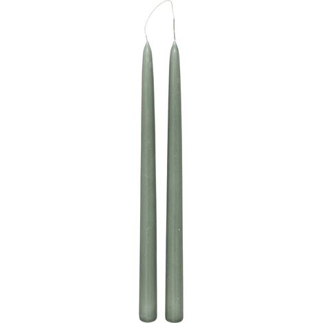Set di 2 candele a bastoncino in cotone hugo h30cm verde celeste - Atmosphera créateur d'intérieur (1/2)