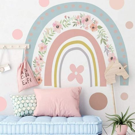 Regenbogen-Dekor-Aufkleber, Mädchenzimmer-Dekor, bunte Regenbogen-Wanddekoration, Weihnachtsgeschenk, Vinyl-Wandaufkleber, Schlafzimmer-Dekor, Kinderzimmer-Kunstdekor, Regenbogen-Dekor (1/5)
