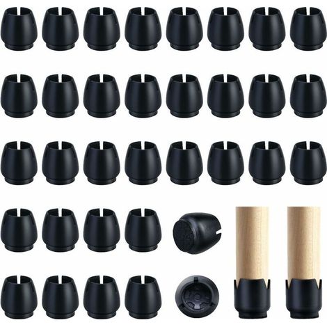 Deslizadores para muebles de 12-16 mm, 80 tapas de silicona negra para patas de sillas redondas - Crezuo (1/4)