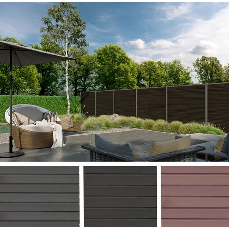 WOLLBACH WPC-Steckzaun-Set ca. 175 x 180 cm, ANTHRAZIT