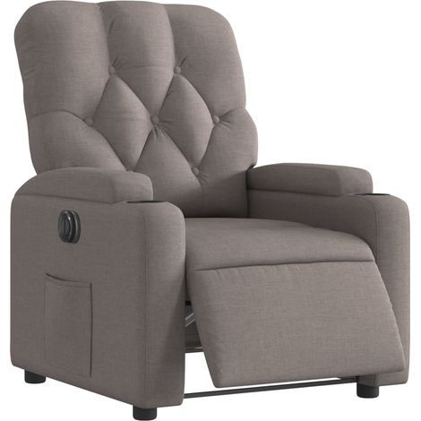 Sillón reclinable eléctrico tela gris taupé vidaXL (1/5)