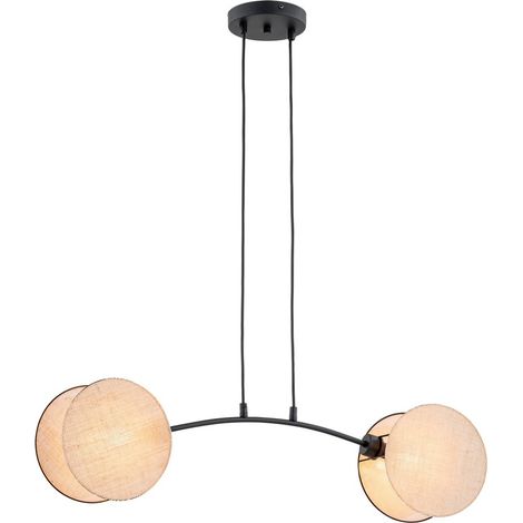 Lampada a Sospensione Motif, Acciaio verniciato a polvere, Nero, Beige, 82x100x11 cm (1/5)